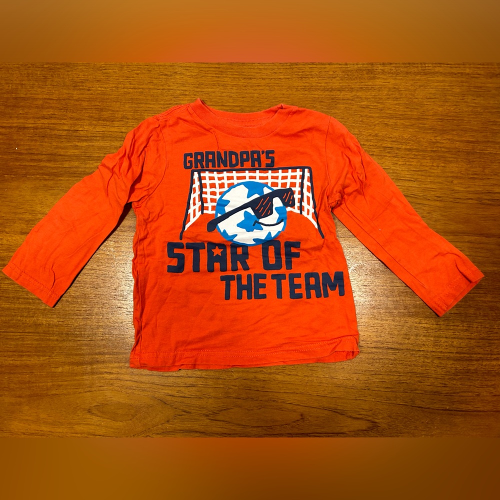 Place | orange graphic ‘grandpa’s star of the team’ long sleeve t-shirt